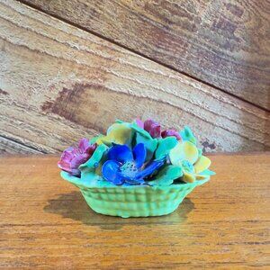 Wade England Porcelain Flower Basket Figurine